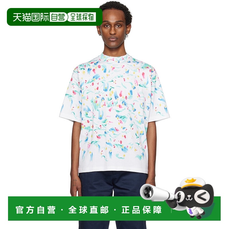 1h可退 香港直邮潮奢 Marni 玛尼 男士 白色圆领 T 恤 HUMU0223PR