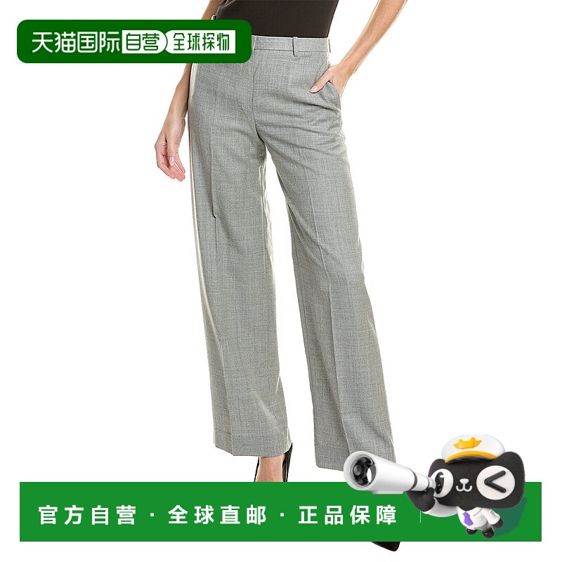 自营Theory Wool Wide Trouser - grey 美国奥莱直发女裤直筒裤