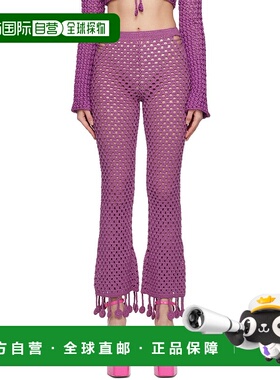 1h可退 香港直邮潮奢 Moschino 莫斯奇诺 女士 紫色长裤 231EA038