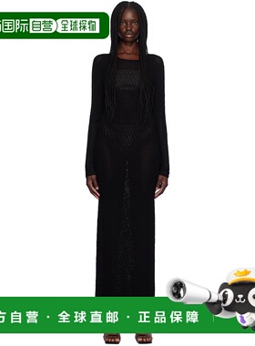 1h可退 香港直邮潮奢 TOTÊME 女士 黑色连衣裙 243WRD0130YA0040