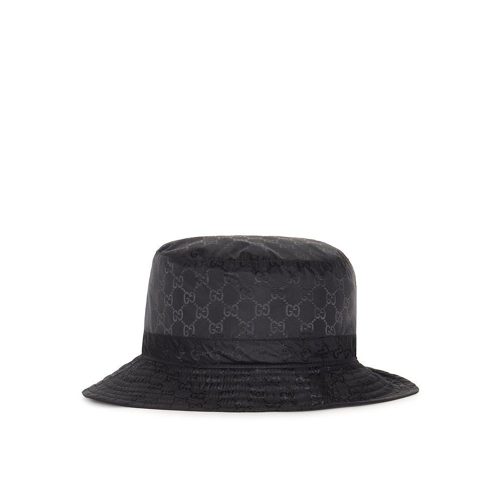 GUCCI 女士帽子 8357723HBB71060 AW2025 黑色 双面 GG 渔夫帽
