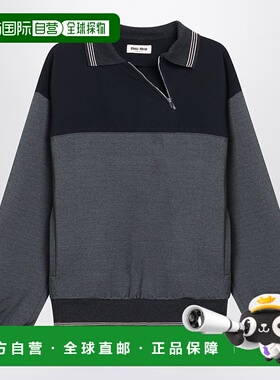 香港直邮Miu Miu 缪缪 女士 anthracite/blue 拉链运动衫 MJLA01O