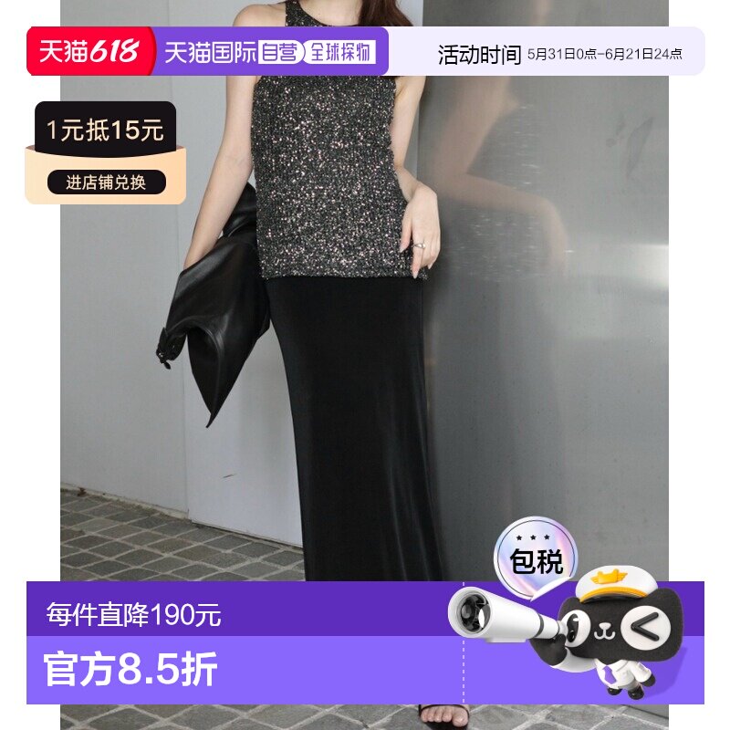 1h可退 日本直邮anuans女士醋酸材质高腰窄裙显瘦侧开叉设计 1525