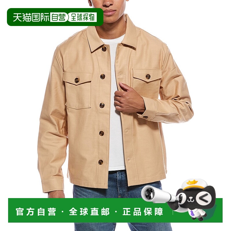 自营 scotch & soda苏格兰苏打帆布衬衫夹克-棕褐色 美国奥莱直发
