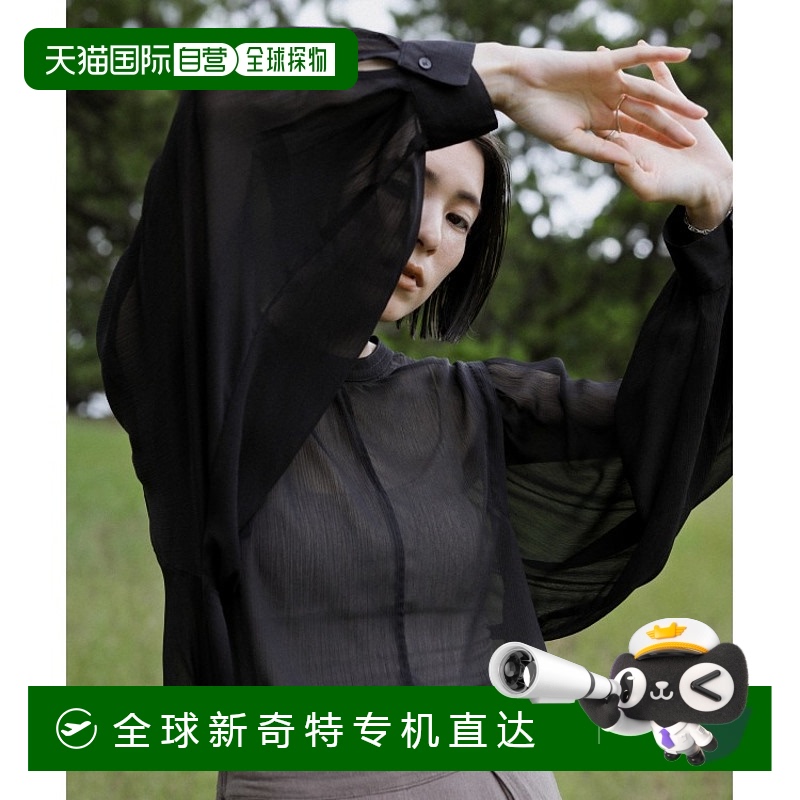 日本直邮select MOCA 女士两面穿透视蓬蓬袖衬衫 优雅透气 轻盈柔