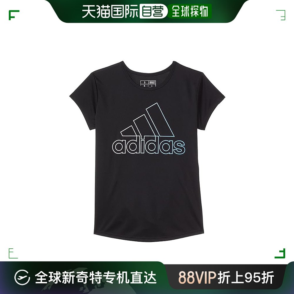 香港直邮潮奢 adidas阿迪达斯女童 S24基础款涤纶T恤(Big Kid)