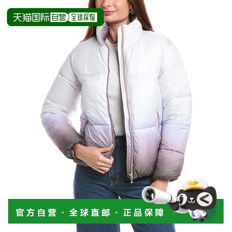 自营Nicole Miller Cire Ombre Puffer Jacket - purple 美国奥莱