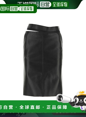 香港直邮FENDI 女士半身裙 FPD774AQ31F0GME AW2023 黑色 LEATHER