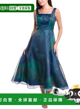 自营 Rene Ruiz Fil Coupe茶色长裙-蓝色 美国奥莱直发连衣裙