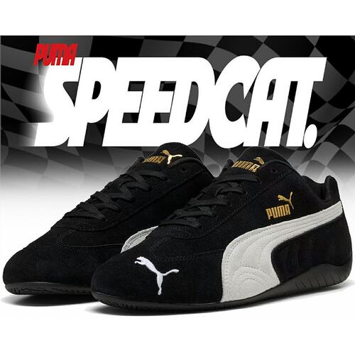 日本直邮彪马SPEEDCATOG运动鞋黑色-白色麂皮运动鞋