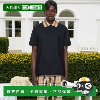 1h可退 香港直邮潮奢 Burberry 巴宝莉 男士 海军蓝 Polo 衫 8072