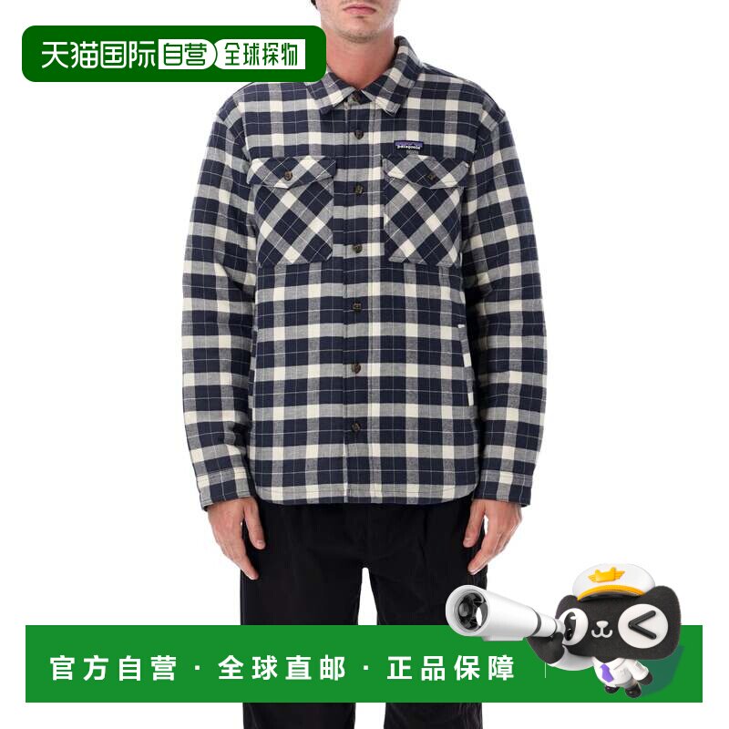 自营patagonia轻便的隔热峡湾法兰绒衬衫，经典方格图案-蓝色 美图片