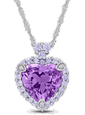 自营 10k 白金 Mimi & Max 光环钻石和 3 4/5 克拉 TGW 心形坦桑