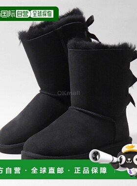 韩国直邮UGG Women's Bailey Bow II Black Boots 女式贝利蝴蝶结