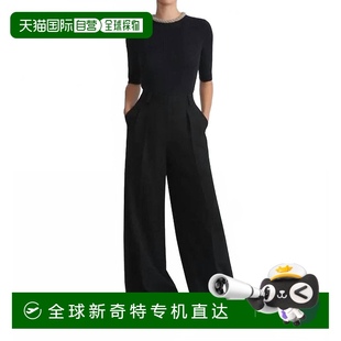 自营 美国奥莱直发 lafayette 148黑色金属巴洛克领毛衣