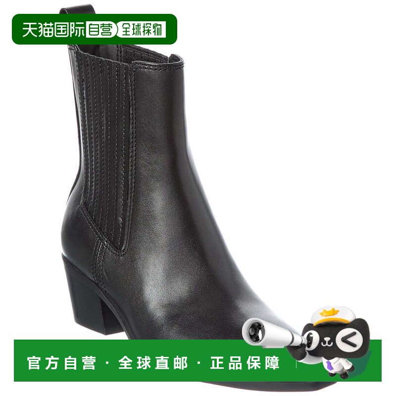 自营Stuart Weitzman Kai Leather Bootie - black 美国奥莱直发