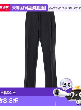 香港直邮AMIRI 男士 Loops and Front Pences 黑色连腰带羊毛混纺