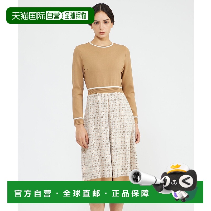 1h可退 日本直邮EPOCA 女装 醋酸尼龙几何提花针织连衣裙 A字版型