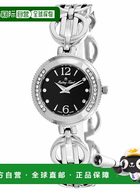 自营Mathey Tissot女式Fleury 1496黑色表盘手表-黑色 美国奥莱直