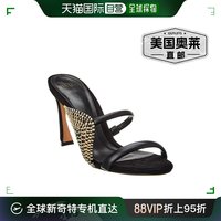 Alexandre Birman Marjorie 85 皮革&草编凉鞋 - 黑色 【美国奥莱