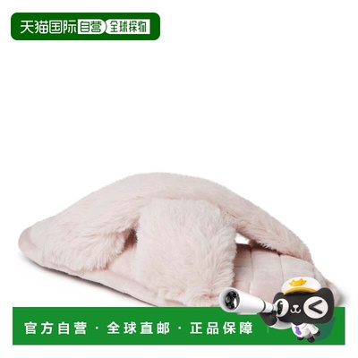 自营Dearfoams Women's Jessica Furry Crossband Slide Slipper