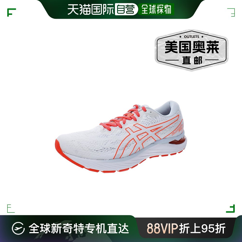 asicsGel Cumulus 23女式健身锻炼跑鞋-白色/天蓝色【美国奥