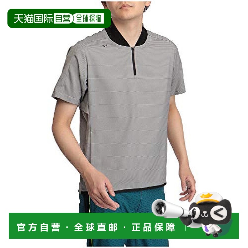 【日本直邮】Mizuno美津浓高尔夫防水短袖衫男式M黑白 52ME1002