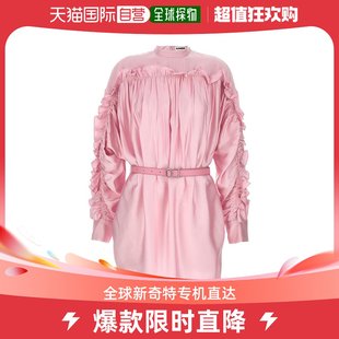 女士Jil 香港直邮潮奢 Jil Sander 荷叶边配腰带迷你连衣