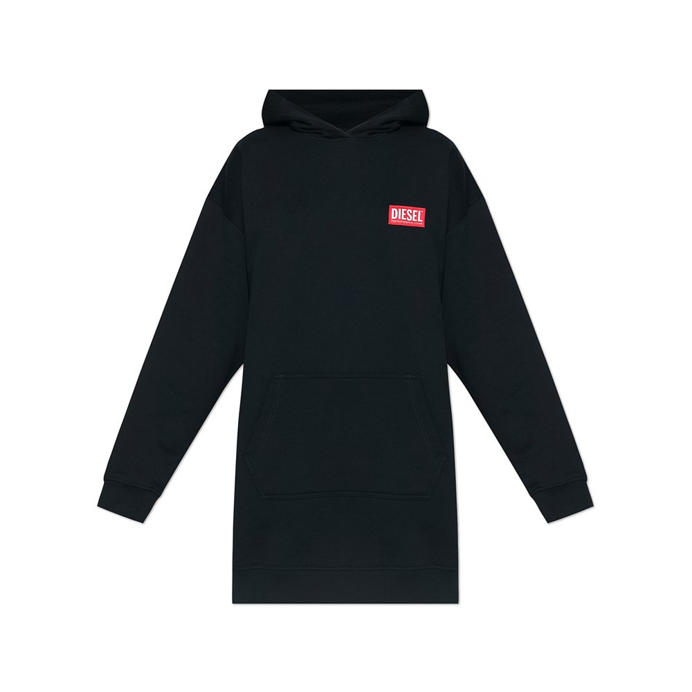 DIESEL 女士连衣裙 A149300ILAC9XX AW2024 黑色 长袖连帽连衣裙