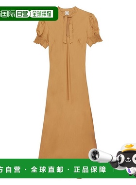 香港直邮INES DE LA FRESSANGE 纯色中长款修身短袖连衣裙 女款