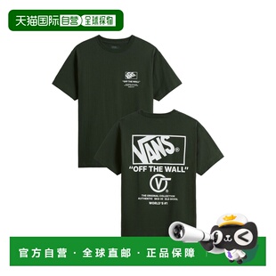 自营欧洲直邮Vans Stacked Hi男士干海苔色棉圆领短袖T恤