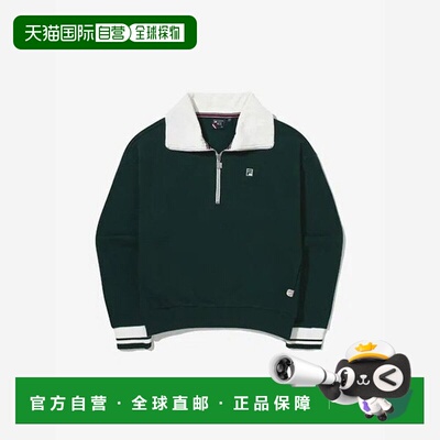 韩国直邮FILA 菲拉长袖T恤 GQT FS2POG3361F-DGR 网球半拉链卫衣