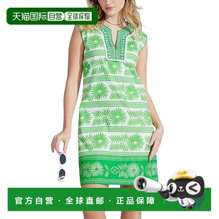 绿色 自营Bella 连衣裙 刺绣花朵盖袖 美国奥莱直发