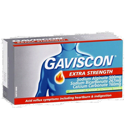澳大利亚直邮Gaviscon强效胃灼热消化不良咀嚼片薄荷效期至26.12