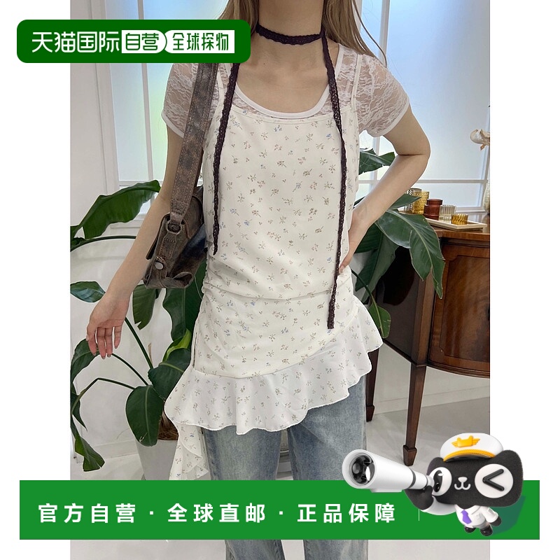 1h可退 日本直邮WC 女装 不对称荷叶边花卉吊带背心 WC25SM07L001