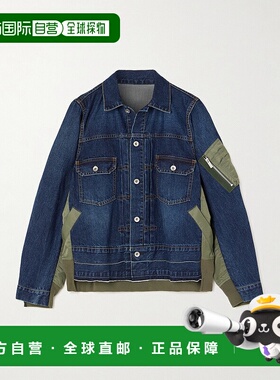 1h可退 香港直邮Sacai 女士 翻领拼接牛仔外套 SCW207 blue蓝色