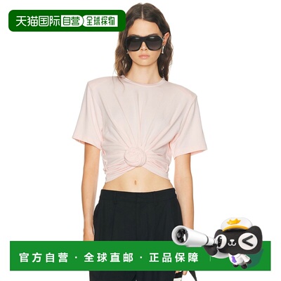 1h可退 香港直邮潮奢 magda butrym 女士 前襟绑带T恤 101426