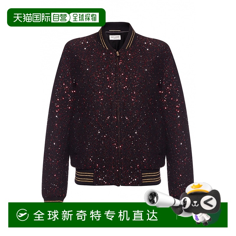1h可退 香港直邮潮奢 Saint Laurent 圣罗兰 女士 亮片棒球外套 6