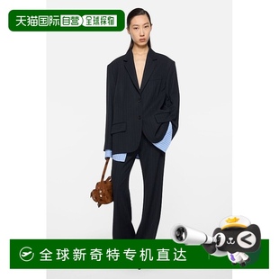 氨綸休閑褲 歐洲直郵Acne Studios FW25女士海軍藍棉 條紋