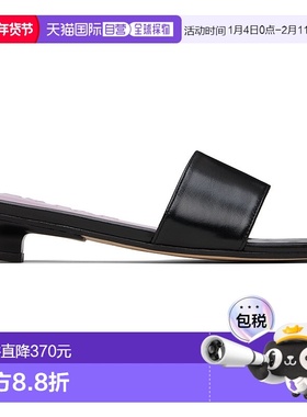 1h可退 香港直邮潮奢 BY FAR 女士 黑色 Ceni Creased Leather 凉