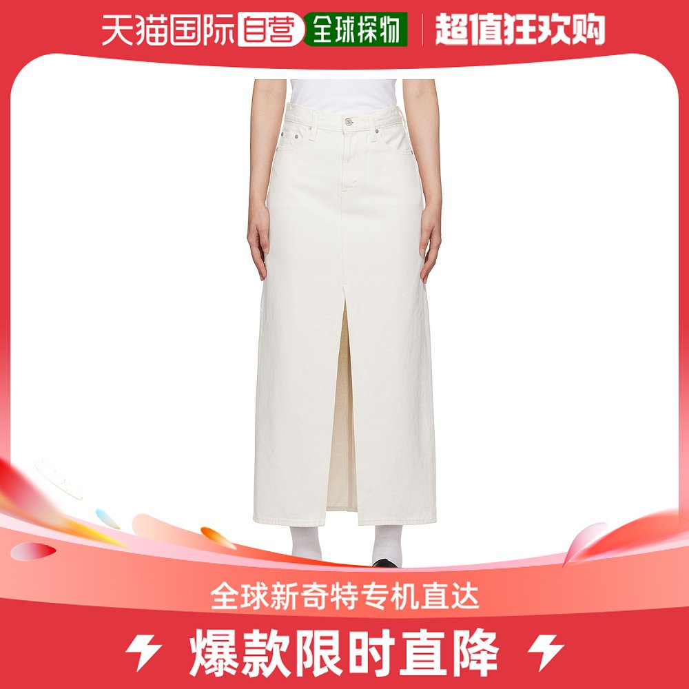 香港直邮潮奢 Levi'S 李维斯 女士白色 Ankle Column 牛仔半身裙 女装/女士精品 连衣裙 原图主图