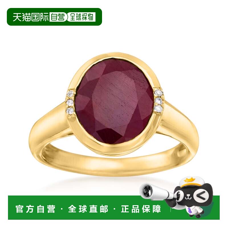 自营ross-simons14 克拉黄金罗斯-西蒙斯红宝石戒指配钻石装饰 -