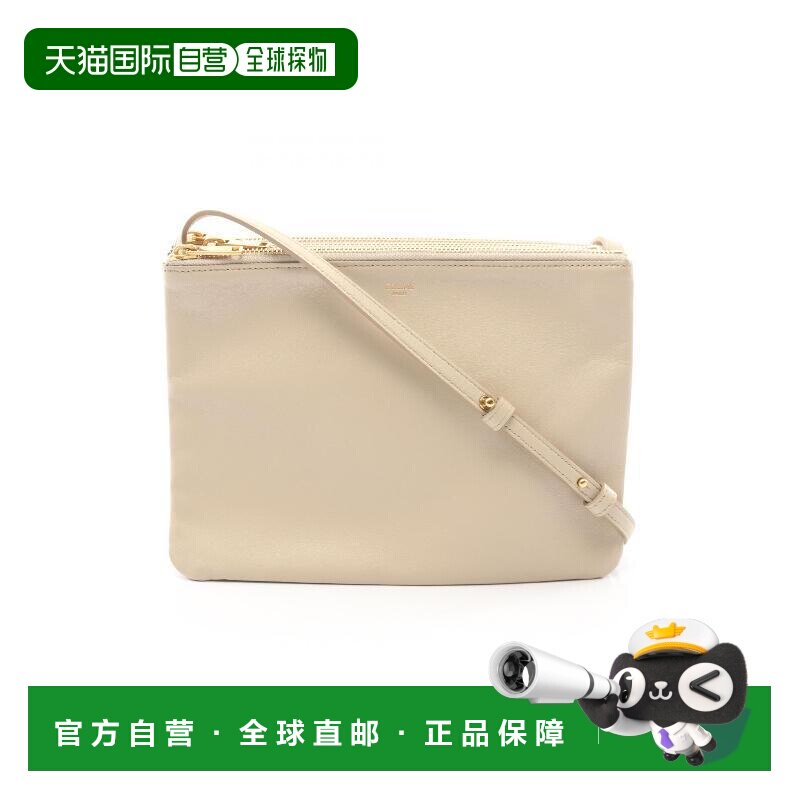 日本直邮中古Celine赛琳女包B级9新Shoulder bag肩包牛皮斜挎包浅图片