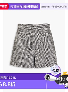 1h可退 香港直邮Sandro 女士 千鸟格羊毛混纺花呢短裤 SFPSH00353