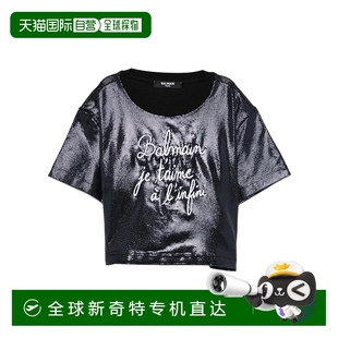 AW2025 1h可退 BX8B41J0511621BC 香港直邮BALMAIN 黑色 女童T恤