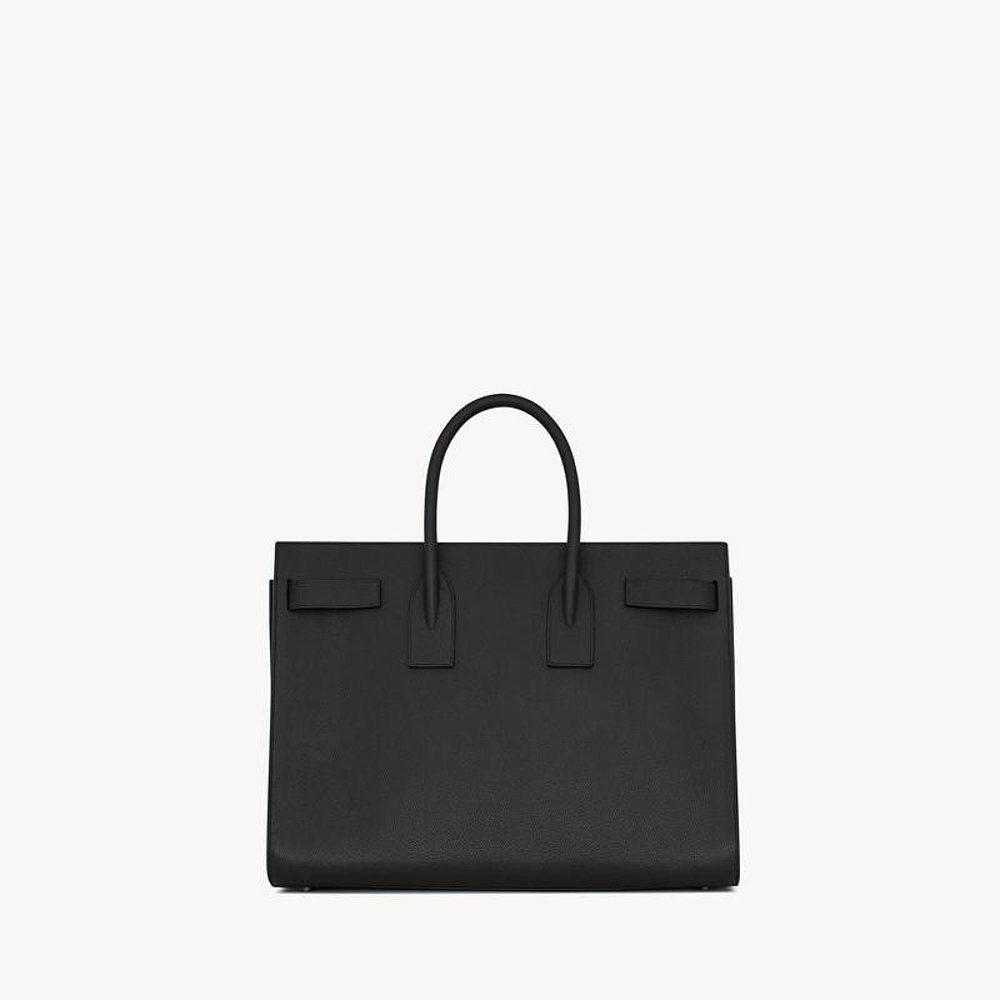 YSL圣罗兰 SAC DE JOUR系列男士黑色牛皮革手提包