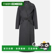 香港直邮 grey灰色 Mara 1h可退 束带初剪羊毛大衣 Max 女士 舒