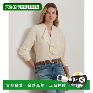 97578875 褶边饰边乔其纱束腰上衣 Lauren 日本直邮Ralph