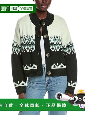 自营electric & rose电动玫瑰鲁迪羊毛混纺开衫-白色 美国奥莱直