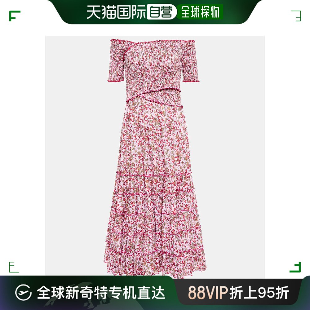 香港直邮潮奢 Poupette St Barth女士Soledad花朵中长连衣裙